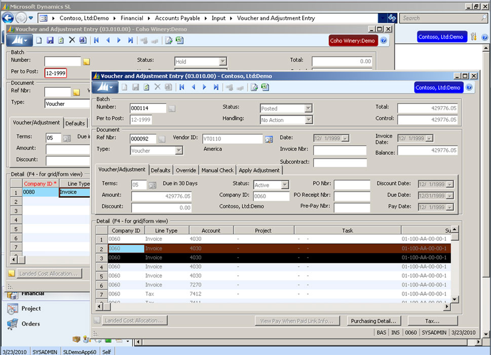 microsoft dynamics sl